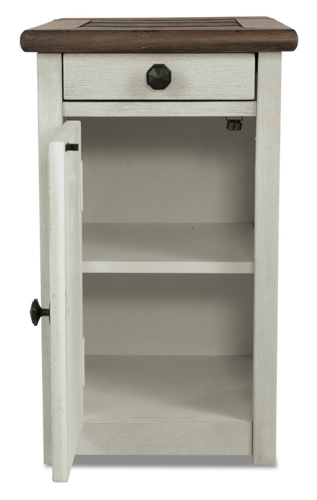 Colby 14\" Rustic Chairside Table with Storage - Two Tone Wood