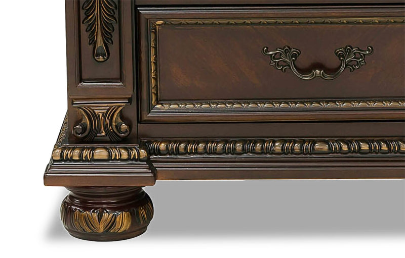 Wynn Bedside 3-Drawer Nightstand, 31\"W x 29.5\"H - Cherry Brown