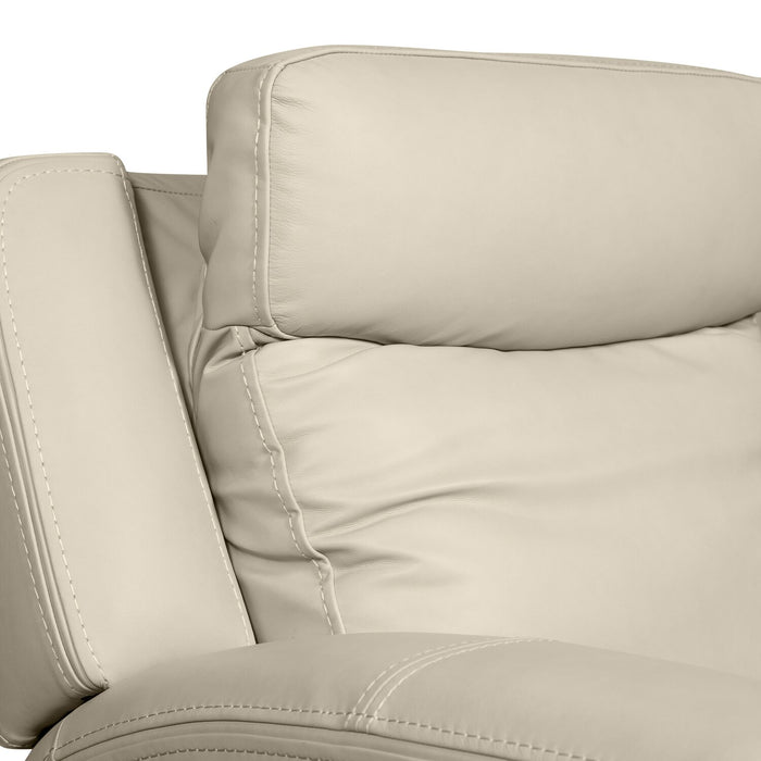 Scott Living Prescott 88.5\" Genuine Leather Power Reclining Sofa with Power Headrests - Platinum Grey