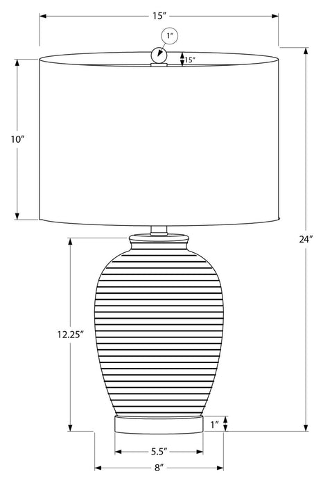 24\" Blue with Silver Base Ceramic Table Lamp