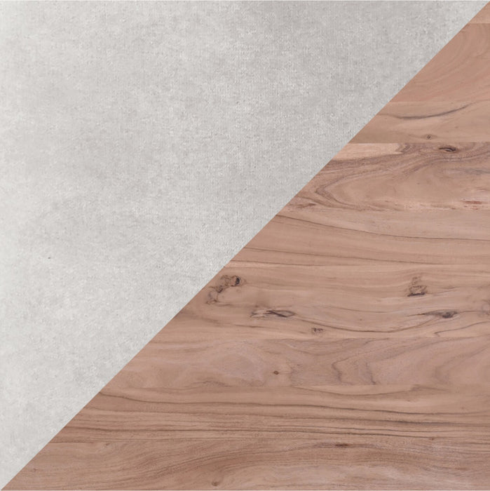 Miya 5pc Dining Set with Table & 4 Chairs, Acacia Wood, Metal, 36\"W Round - Grey