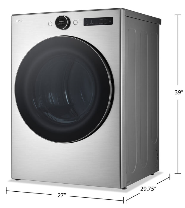 LG 7.4 Cu. Ft. Smart Gas Dryer with Steam - Graphite Steel - Stackable - DLGX5501V