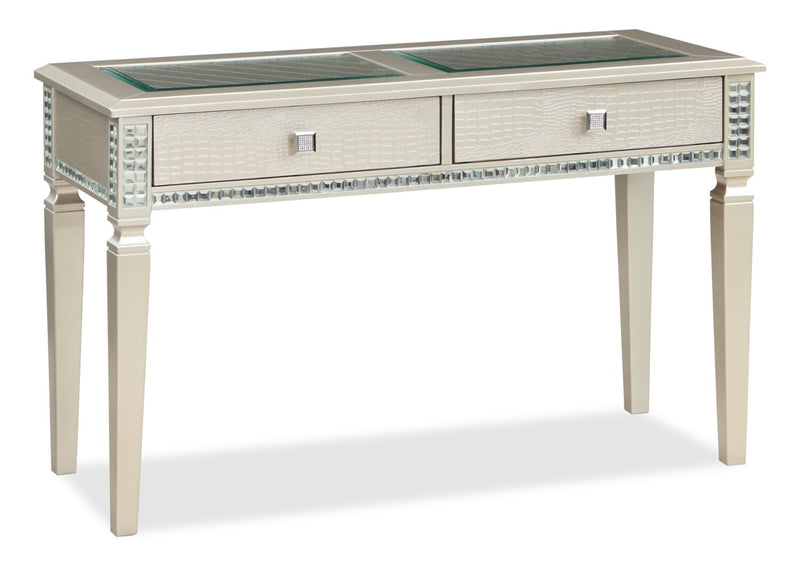 Tyra 48\" Glam Sofa Table with Storage - Champagne