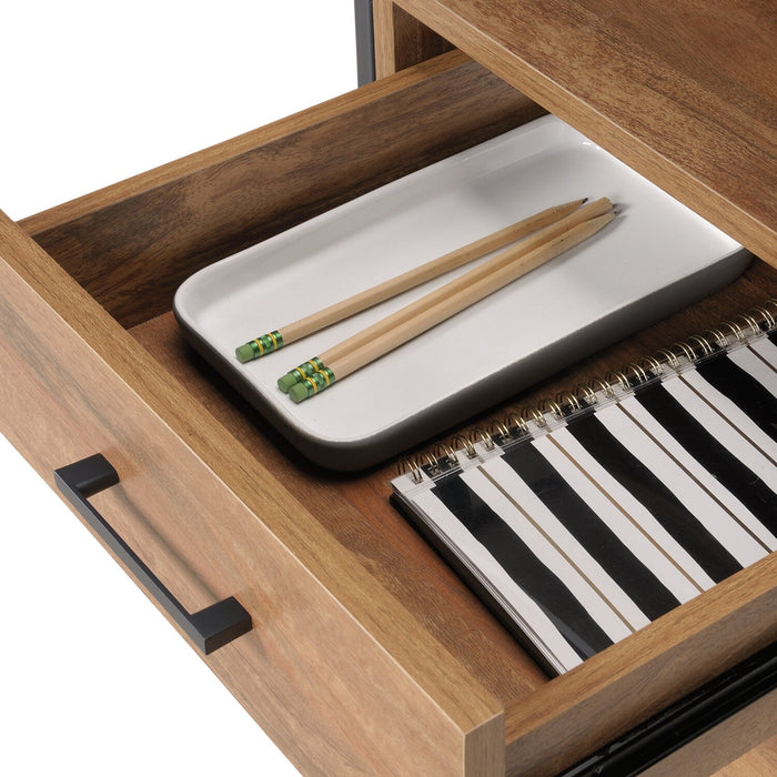 Taryn 59.69\" L-Shaped Office Desk with 2-Drawers - White & Light Brown