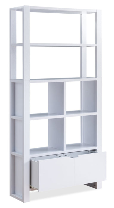 Oscar Owen 36\" Bookcase with Drawer & 6 Shelves - White