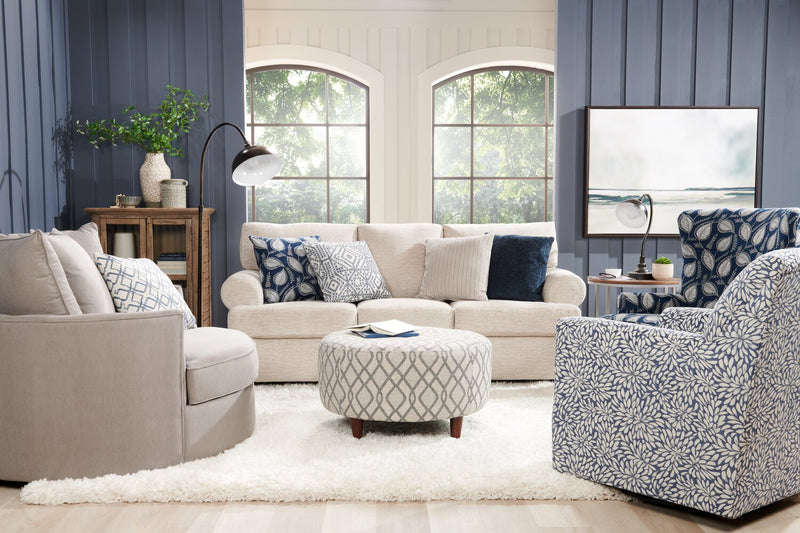 Made in Canada Sofa Lab Customizable Swivel 31\" Fabric Accent Chair - Spa Multicolour