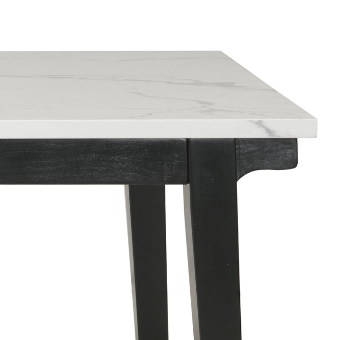Verona Dining Table with Culture Marbled Top, 60\"W - White