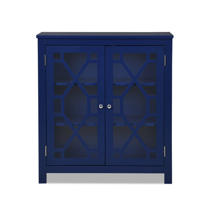 Clary 31.5\" Accent Cabinet with Glass Doors - Navy