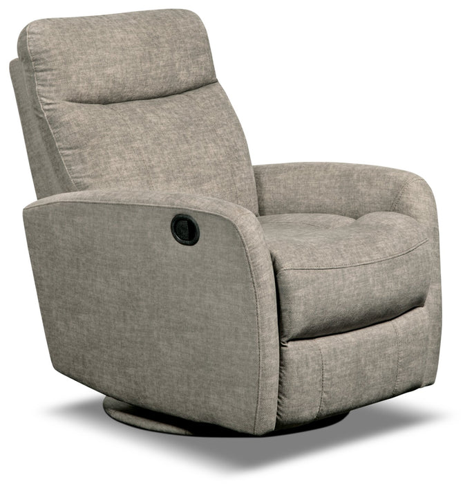 Jeffry 30.3\" Velvet Fabric Swivel Glider Reclining Chair - Stone Beige