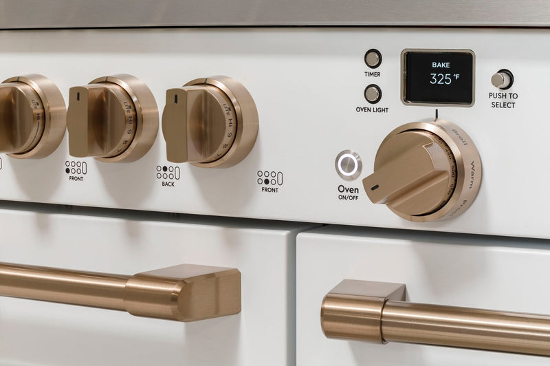 Cafe 8.25 Cu. Ft. Smart Dual Fuel Range with True European Convection and Self Clean Racks - Matte white - C2Y486P4TW2