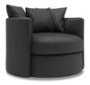 Made in Canada Sofa Lab Customizable Nest 41\" Linen-Look Fabric Swivel Accent Chair - Luna Kohl Grey