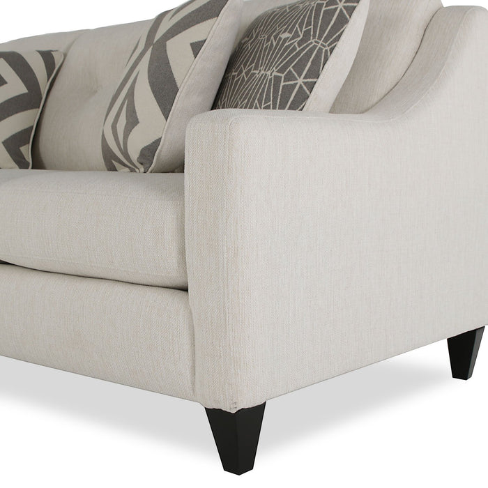 Made in Canada Cindy Crawford Home Kylie 78\" Linen-Look Sofa with Wood Legs - Zeus Pearl