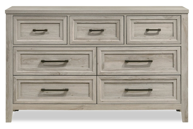 Lara Bedroom 7-Drawer Dresser, 60.6\"W x 38\"H - Antique Grey