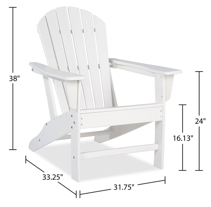 Bask Outdoor Patio Adriondack Chair - High Density Plastic, UV & Weather Resistant - White