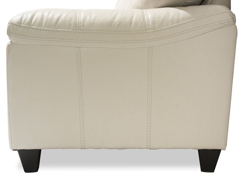 Made in Canada Addison 63\" Leather-Look Fabric Loveseat with Removable Seat Cushions and Tufting - Beige