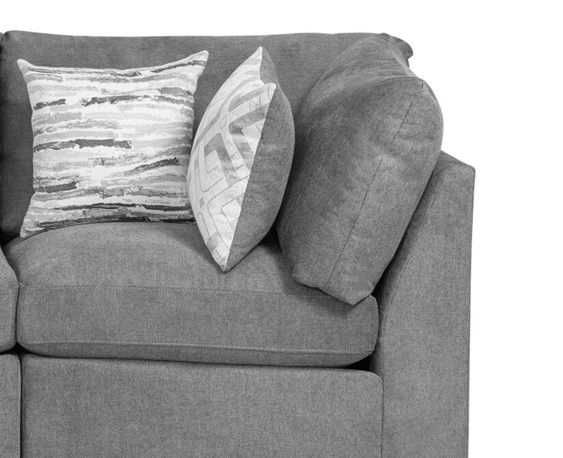 Scott Living Evolve Modular 4-Piece Linen-Look Fabric Pit Sofa Sectional with Feather Down Cushions - Charcoal