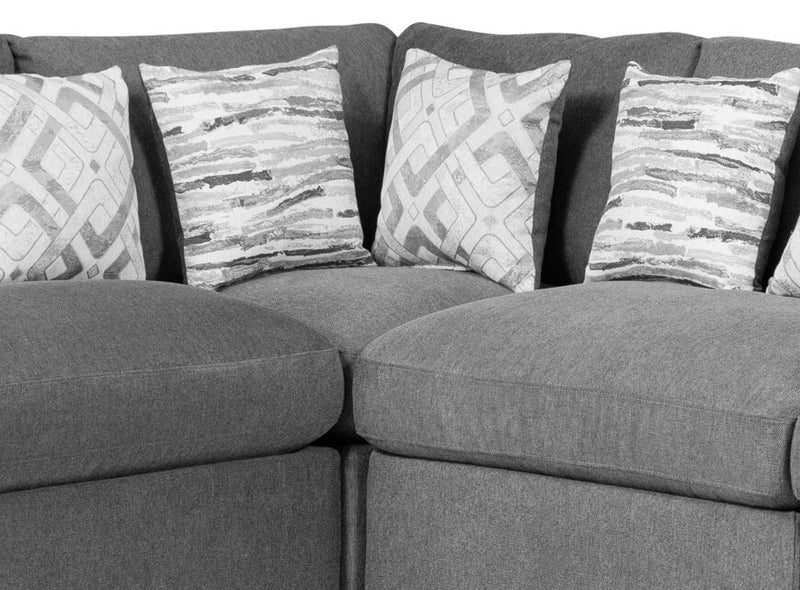 Scott Living Evolve Modular 4-Piece Linen-Look Fabric Pit Sofa Sectional with Feather Down Cushions - Charcoal