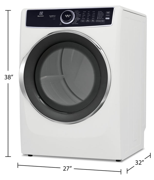 Electrolux 8 Cu. Ft. Gas Dryer with Steam - White - Stackable - ELFG7537AW