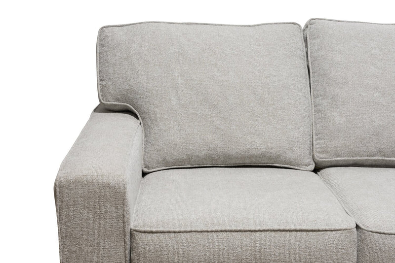 Made in Canada Verona 2-Piece Right-Facing Linen-Look Fabric Sectional with Removable Cushions - Beige