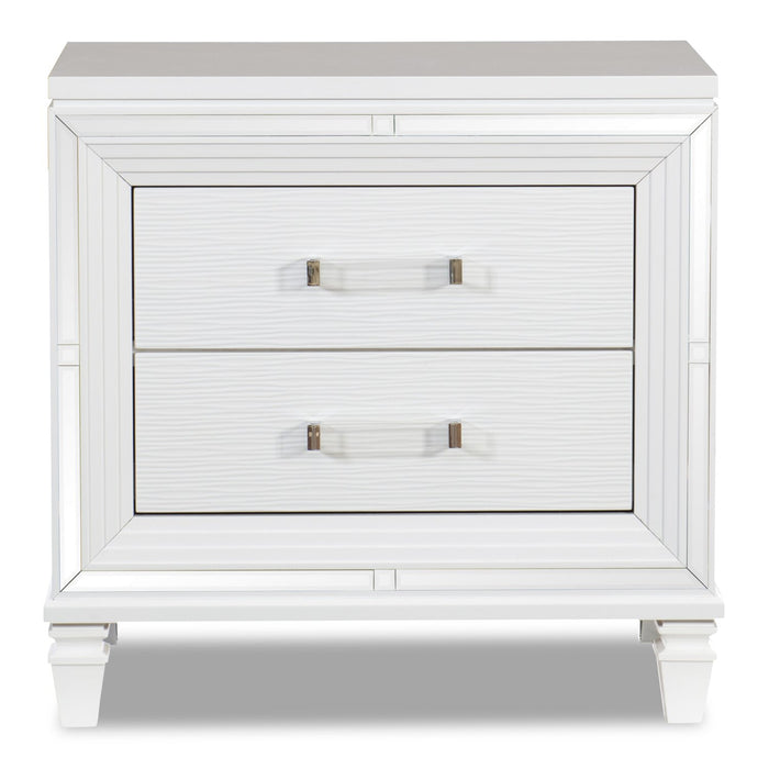 Max Bedside 2-Drawer Nightstand, 30\"W x 30\"H, Glam - White