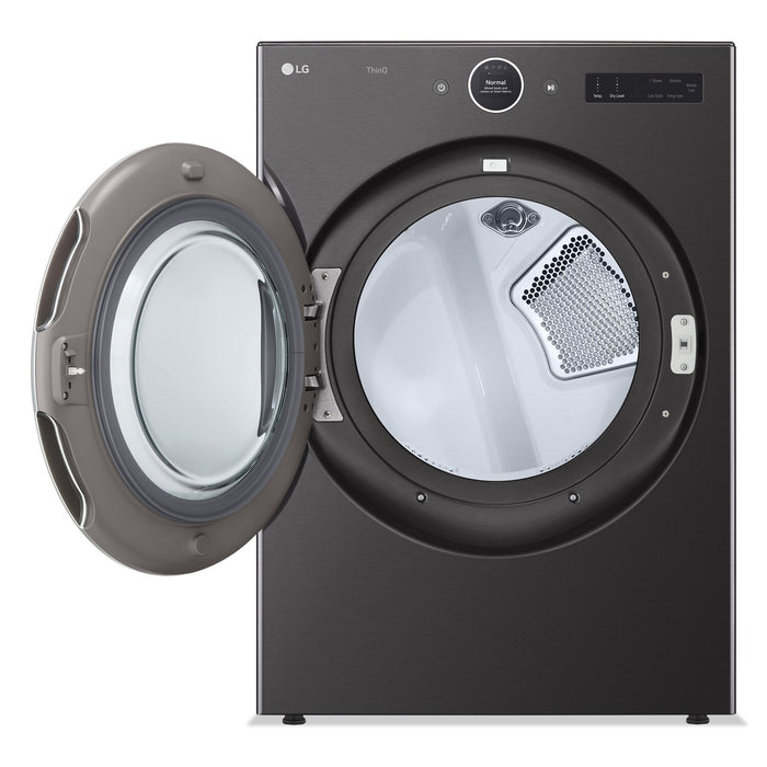 LG 7.4 Cu. Ft. Smart Electric Dryer with Steam - Black Steel - Stackable - DLEX6700B