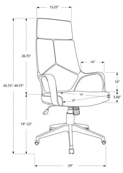 Hayes 25\" Executive Office Chair - White & Grey