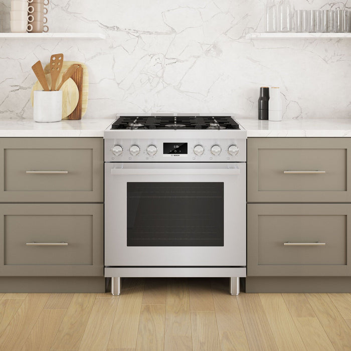 Bosch 800 Series 3.7 Cu. Ft. Industrial-Style Freestanding Gas Range - HGS8055UC