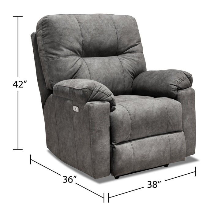 Made in Canada Gybson 38\" Fabric Power Reclining Chair - Grey