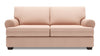 Made in Canada Customizable Sofa Lab Roll 76\" Linen-Look Fabric Condo Size Sofa with Rolled Arms - Pax Rose Pink