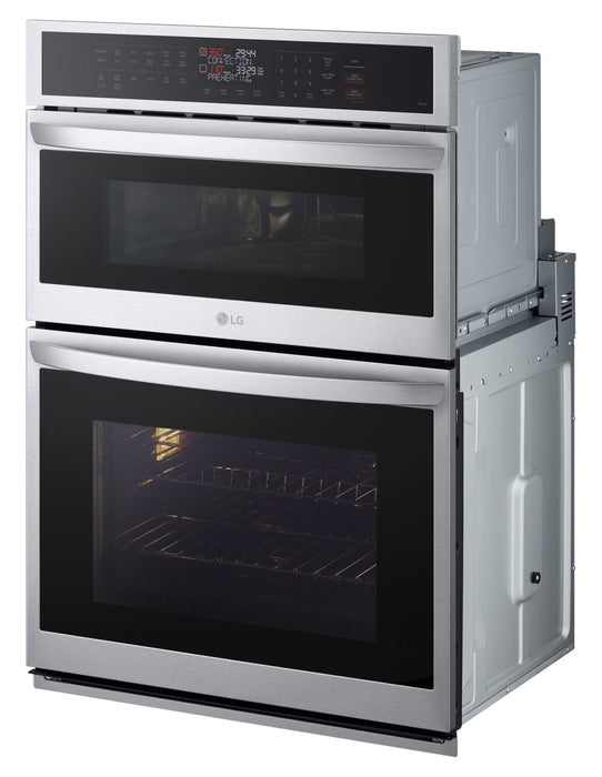 LG 30\" 6.4 Cu. Ft. Electric Combination Wall Oven with Fan Convection - Smudge Proof Stainless Steel - WCEP6423F