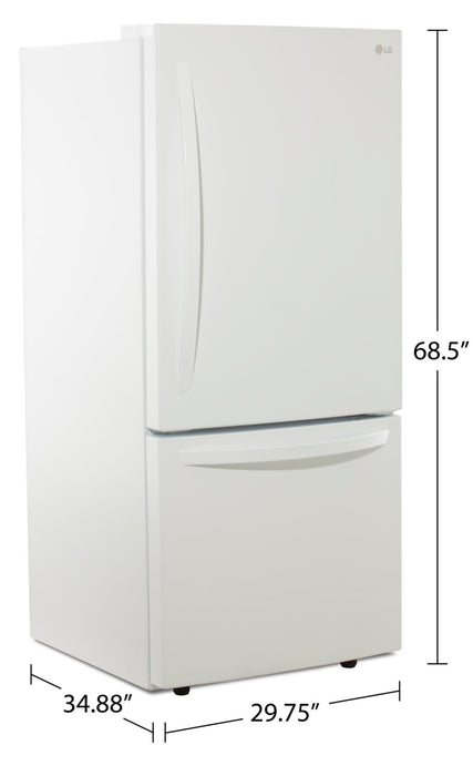 LG 30\" 22 Cu. Ft. Bottom-Mount Refrigerator - White - LRDNS2200W