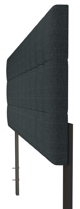 Ellis Upholstered Headboard in Charcoal Fabric, Button Tufted - Twin Size