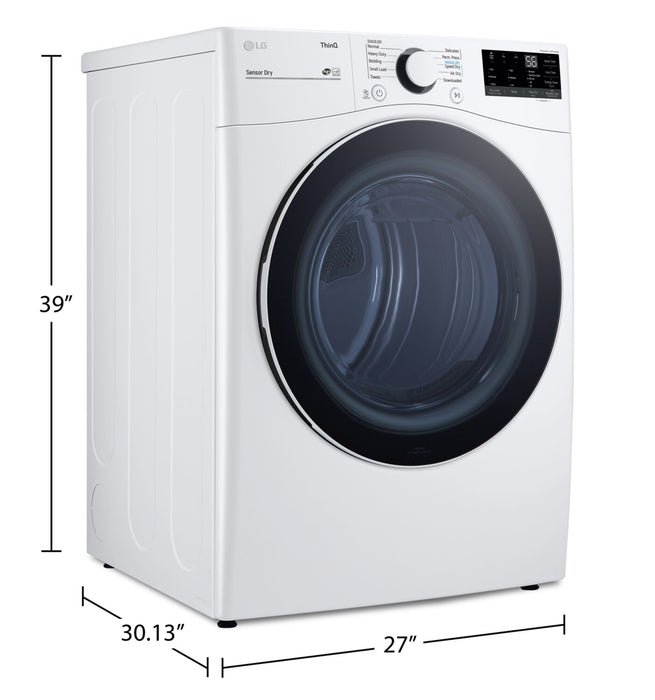 LG 7.4 Cu. Ft. Smart Electric Dryer - White - Stackable - DLE3600W
