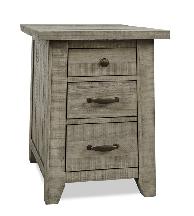 Colson 18\" Rustic Chairside Table with Storage - Driftwood