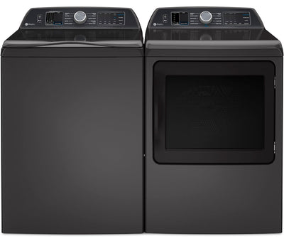 GE Profile 6.2 Cu. Ft. Top-Load Washer and 7.4 Cu. Ft. Electric Dryer - Diamond Grey