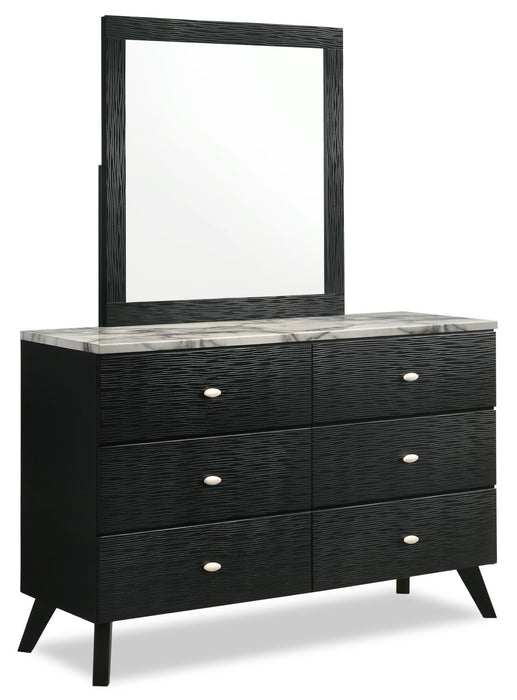 Atlas Bedroom Dresser Mirror - Black