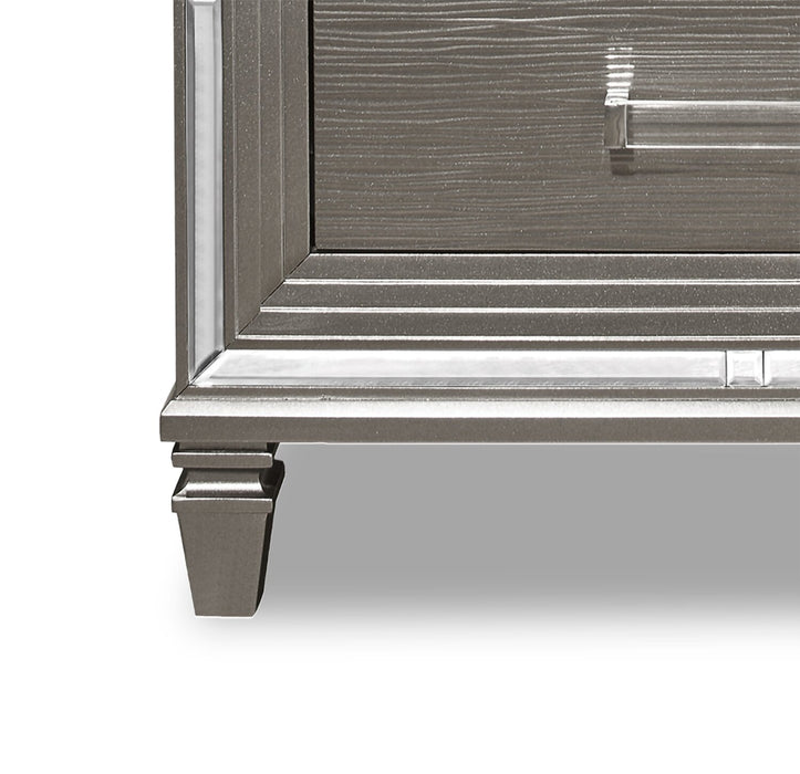 Max Bedside 2-Drawer Nightstand, 30\"W x 30\"H, Glam - Silver