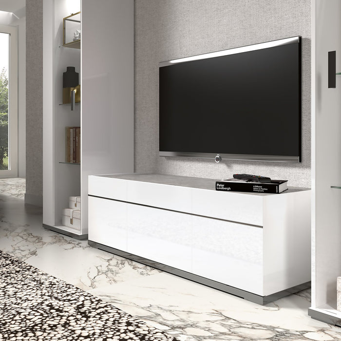 Marla 47\" Modern TV Stand with Storage and Cable Management for TVs up to 50\"- White