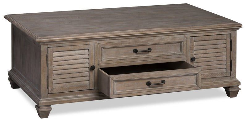 Lancaster 50\" Traditional Lift Top Coffee Table with Storage and Casters - Grey and Bronze Pine