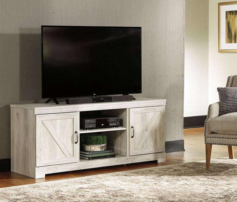 Bellaby 63\" Rustic TV Stand with Storage and Cable Management for TVs up to 70\"- Whitewash
