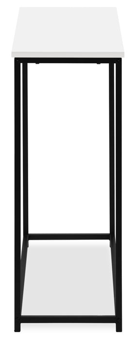 Alma 31.5\" Modern Sofa Table - White with Black Metal Frame