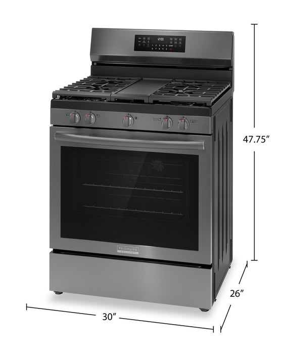 Frigidaire Gallery 5.1 Cu. Ft. Gas Range With Total Convection and Air Fry - Smudge-Proof® Black Stainless Steel - GCRG3060BD
