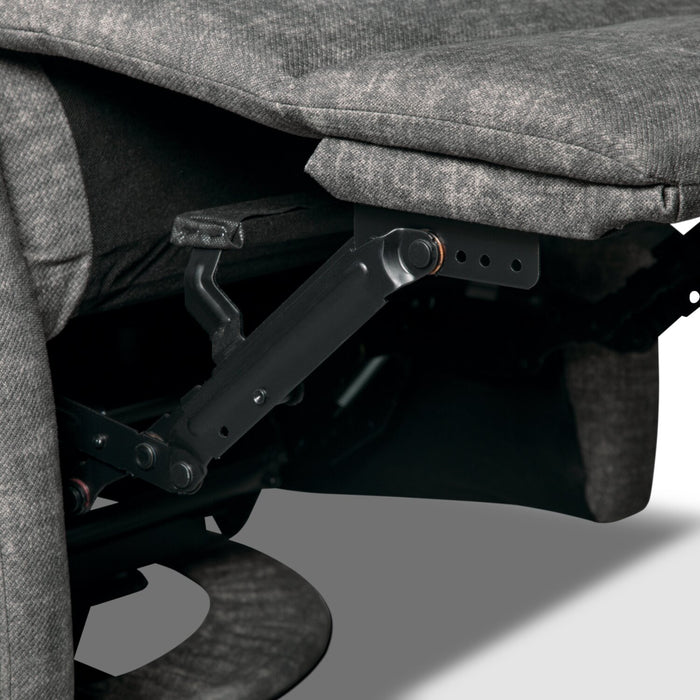 Jeffry 30.3\" Velvet Fabric Swivel Glider Reclining Chair - Grey