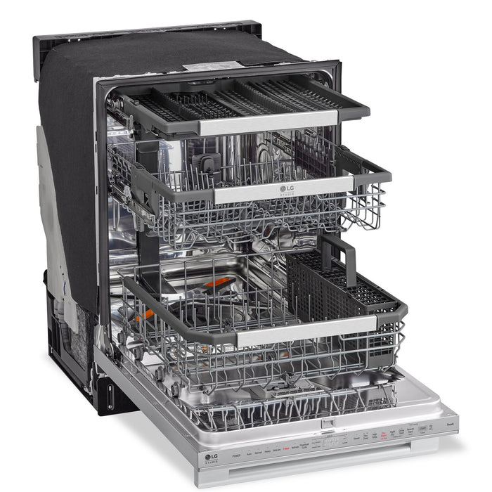 LG Studio 24\" 40 dBA Built-In Top-Control Smart Dishwasher with QuadWash®Pro  - Smudge Proof Stainless Steel - SDWB24S3