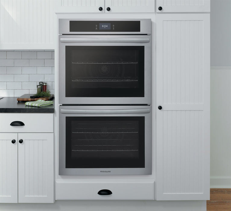 Frigidaire 30\" 5.3/5.3 Cu. Ft. Electric Double Wall Oven with Fan Convection - Stainless Steel - FCWD3027AS