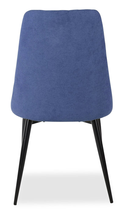 Miya Dining Chair with Polyester Fabric, Metal - Navy Blue