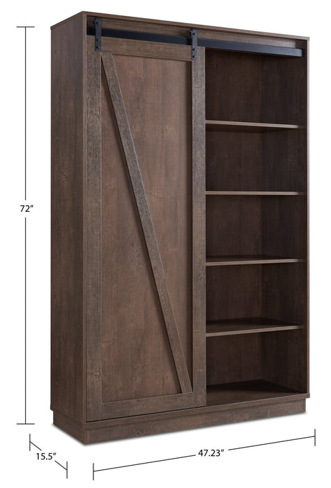 Warren 47.25\" Accent Storage Cabinet with Sliding Barn-style Door - Walnut Oak