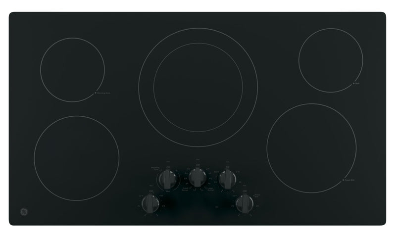 GE 36\" 5-Element Electric Cooktop - Black - JP3036DLBB