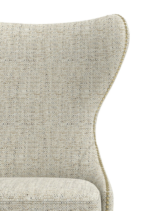 Shea Wing-Back Dining Chair with Linen-Look Fabric, Wood - Ivory