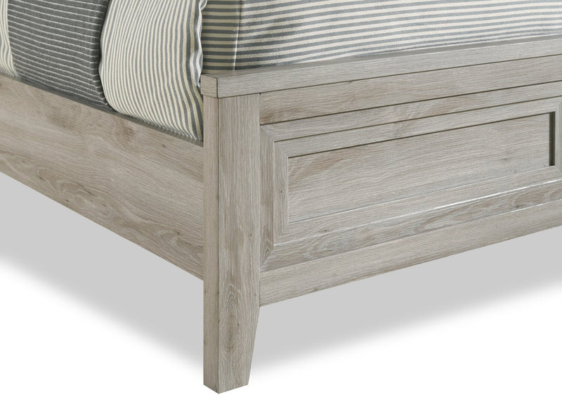 Lara Panel Bed with Headboard & Frame, Antique Grey - King Size
